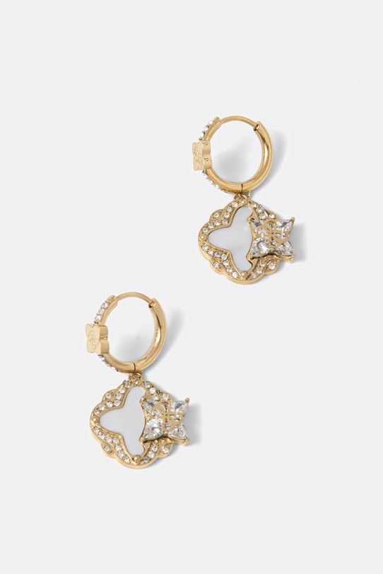 Guess kolczyki damskie ze stali nierdzewnej WILD FLOWER złoty JUBE05.583JW