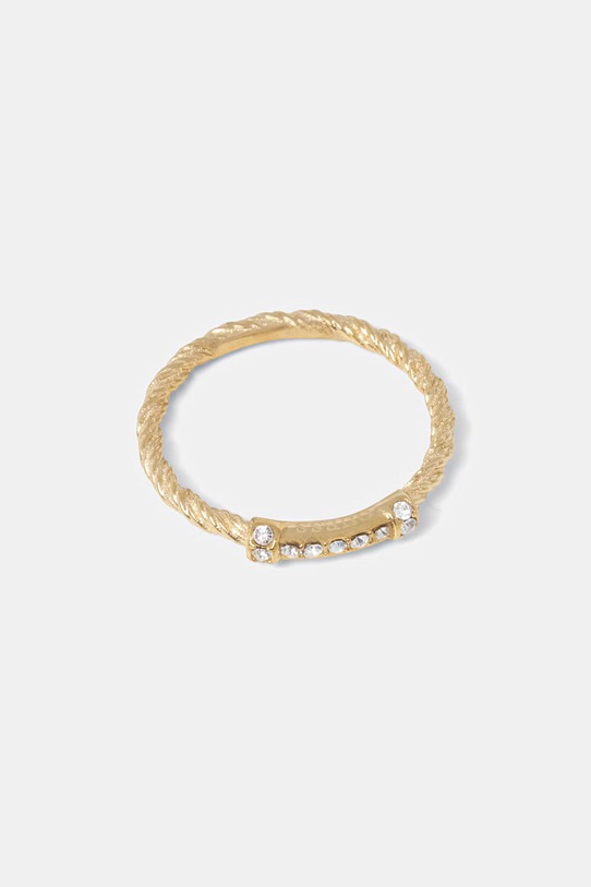 Guess pierścionek damski ze stali nierdzewnej KALYBE złoty JUBR05.398JW