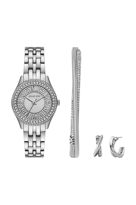 Michael Kors zegarek, bransoletka i kolczyki srebrny MK4975SET