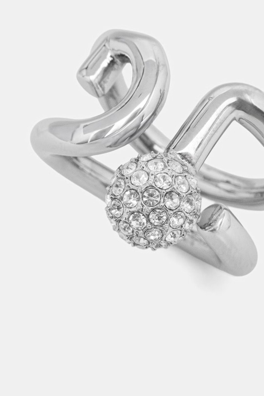 Furla pierścionek damski metalowy z cyrkonią FJ1304RT2 srebrny AA00