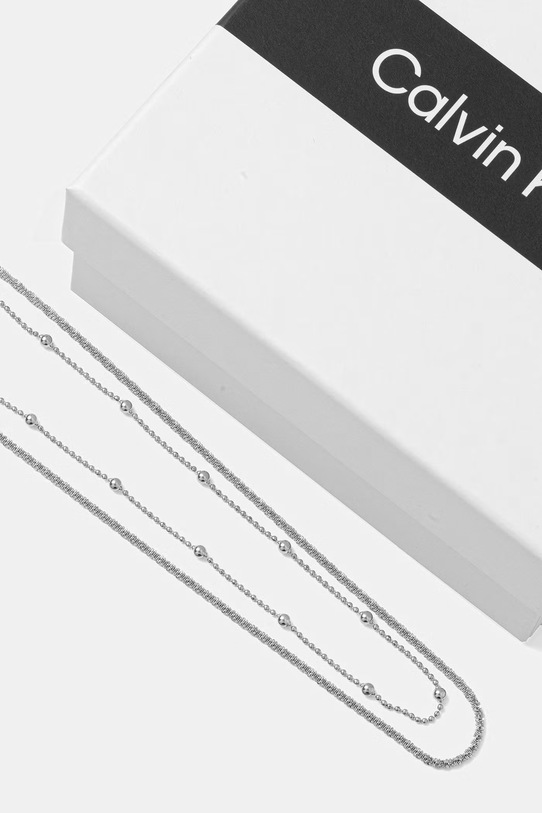 Calvin Klein naszyjnik damski ze stali szlachetnej 2-pack srebrny 35000949