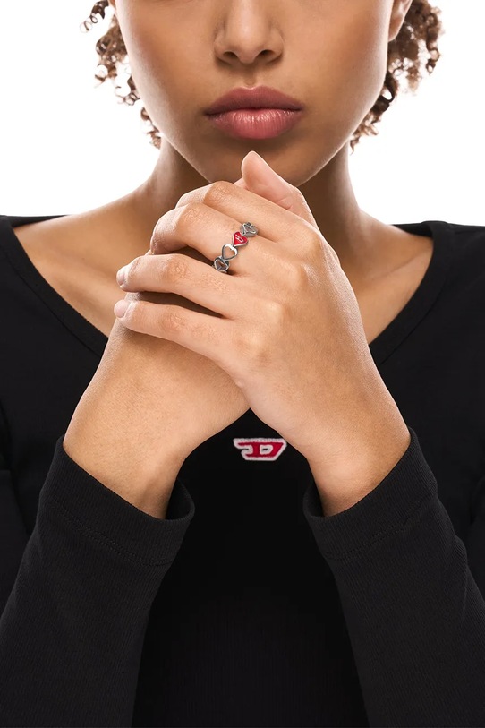 Diesel inel pentru femei, din oțel chirurgical fără piatră DX1669040 argintiu