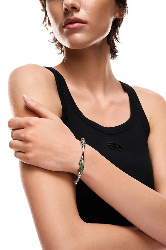 Diesel dámsky náramok z nehrdzavejúcej ocele s jaspisom strieborná DX1678040