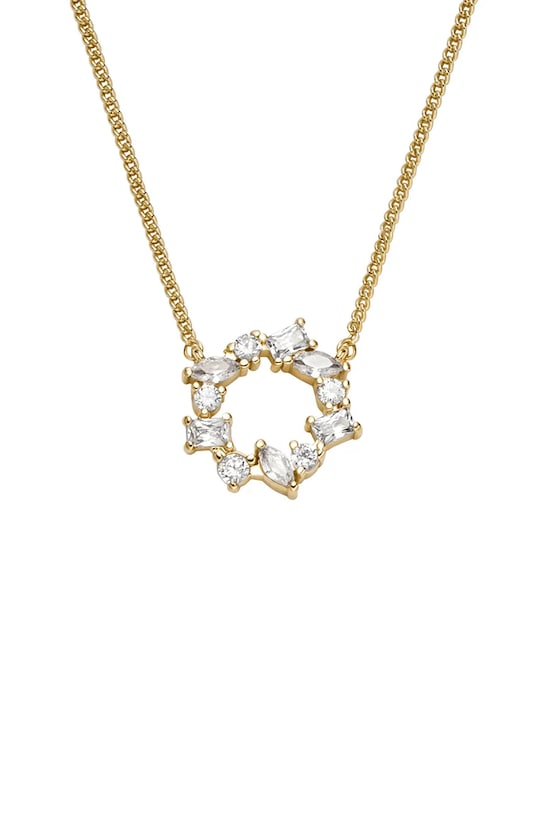 Fossil naszyjnik z zawieszką damski z kryształem Ellis złoty JA7295710