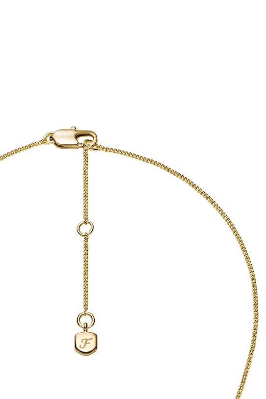 Akcesoria Fossil naszyjnik z zawieszką damski z kryształem Ellis JA7295710 złoty