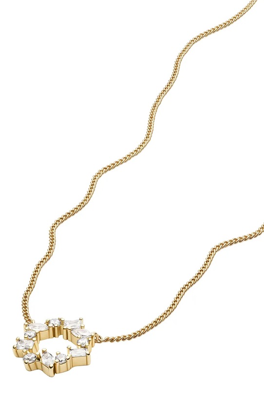 Fossil naszyjnik z zawieszką damski z kryształem Ellis złoty JA7295710