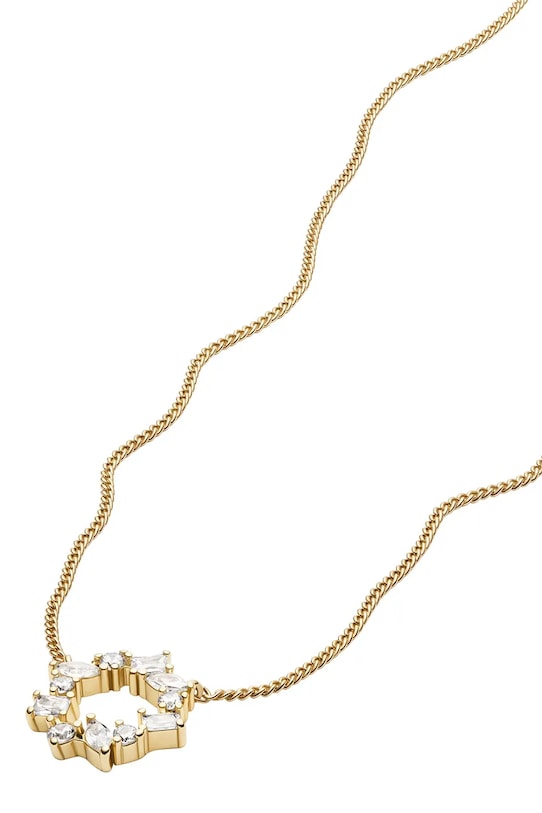 Fossil naszyjnik z zawieszką damski z kryształem Ellis złoty JA7295710