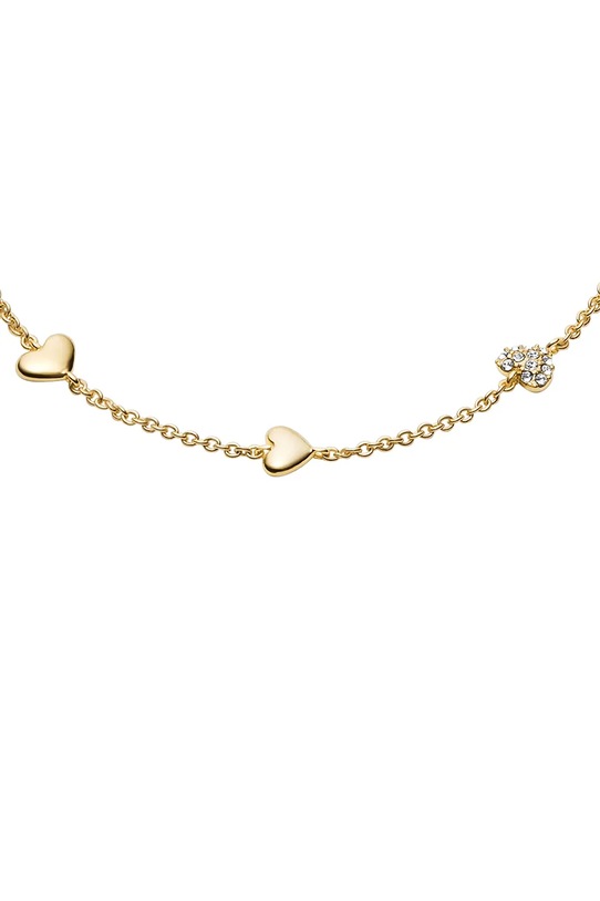 Fossil bransoletka damska metalowa z kryształem Sutton JA7299710 złoty AA00