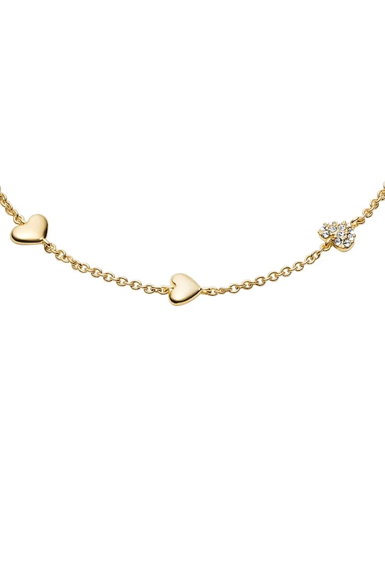 Fossil bransoletka damska metalowa z kryształem Sutton JA7299710 złoty AA00