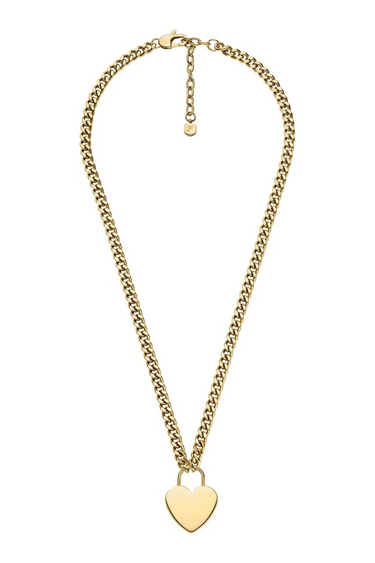 Fossil naszyjnik z zawieszką damski ze stali nierdzewnej bez kamienia Sutton JF04958710 złoty AA00