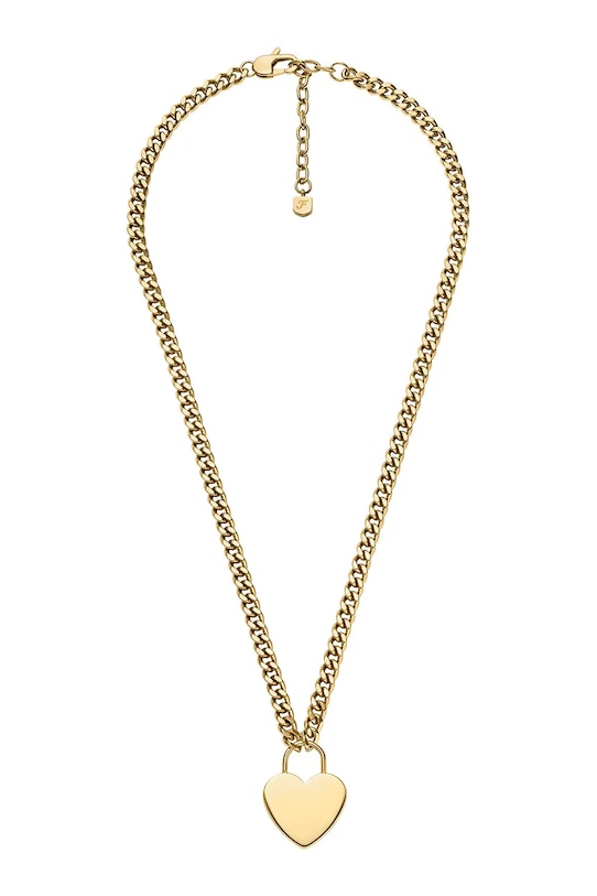 Fossil naszyjnik z zawieszką damski ze stali nierdzewnej bez kamienia Sutton JF04958710 złoty AA00