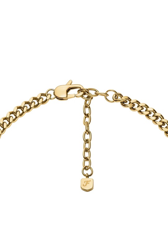 Akcesoria Fossil naszyjnik z zawieszką damski ze stali nierdzewnej bez kamienia Sutton JF04958710 złoty