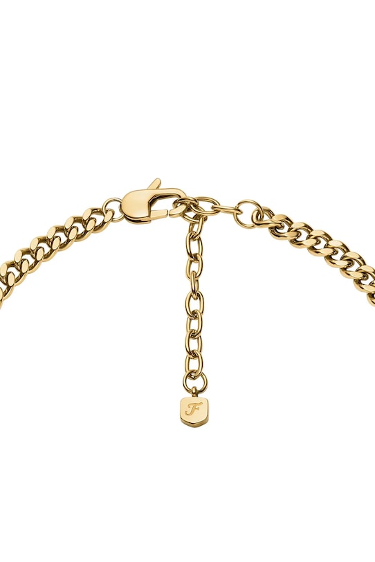 Akcesoria Fossil naszyjnik z zawieszką damski ze stali nierdzewnej bez kamienia Sutton JF04958710 złoty