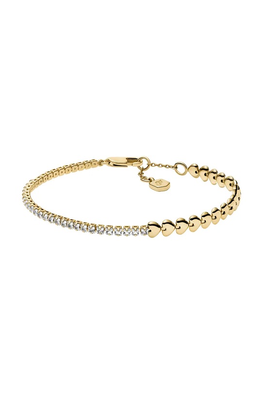 Fossil bransoletka tenisowa damska z cyrkonią Sutton złoty JA7303710