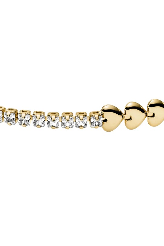 Fossil bransoletka tenisowa damska z cyrkonią Sutton JA7303710 złoty AA00