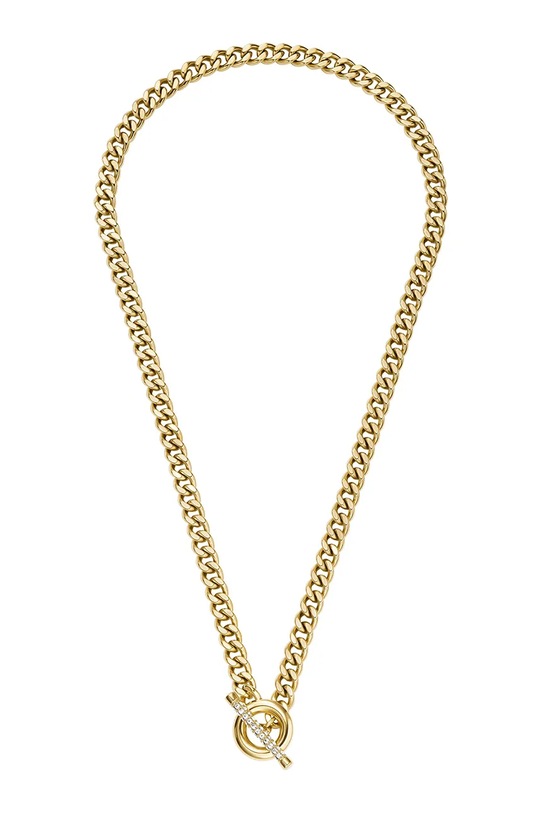 Fossil naszyjnik damski ze stali chirurgicznej z kryształem Carlie JF04956710 złoty AA00