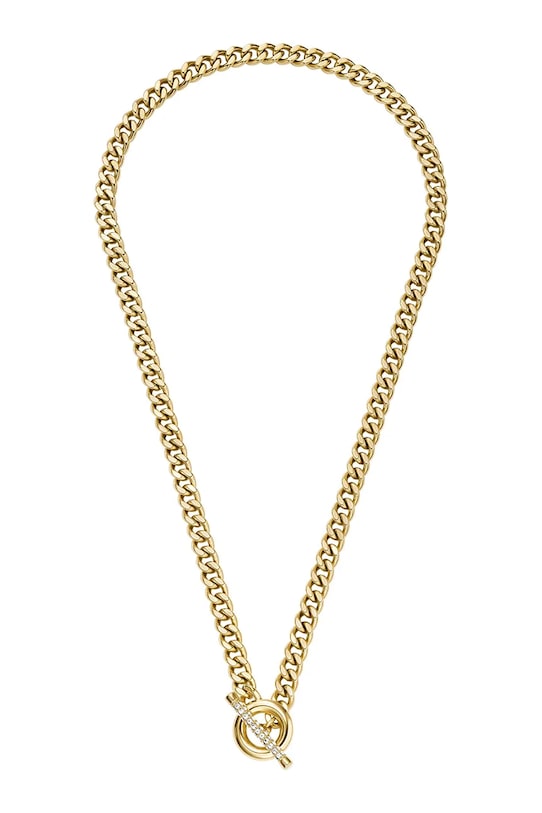 Fossil naszyjnik damski ze stali chirurgicznej z kryształem Carlie JF04956710 złoty AA00