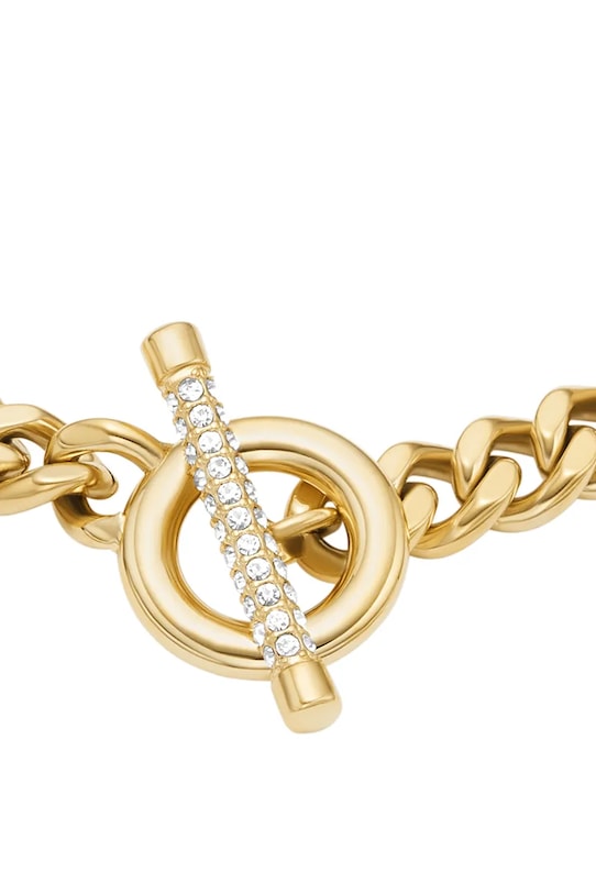 Fossil bransoletka damska ze stali chirurgicznej z kryształem Carlie JF04957710 złoty AA00