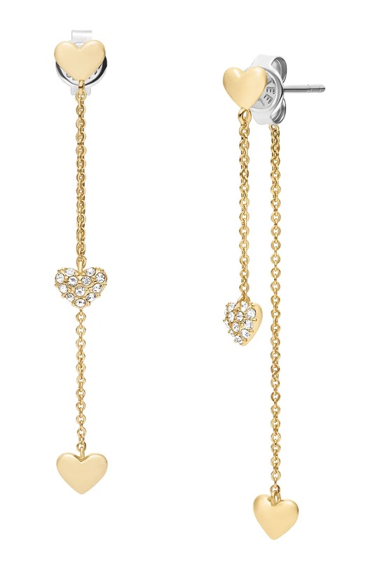 Fossil kolczyki damskie kryształowe Sutton złoty JA7300710