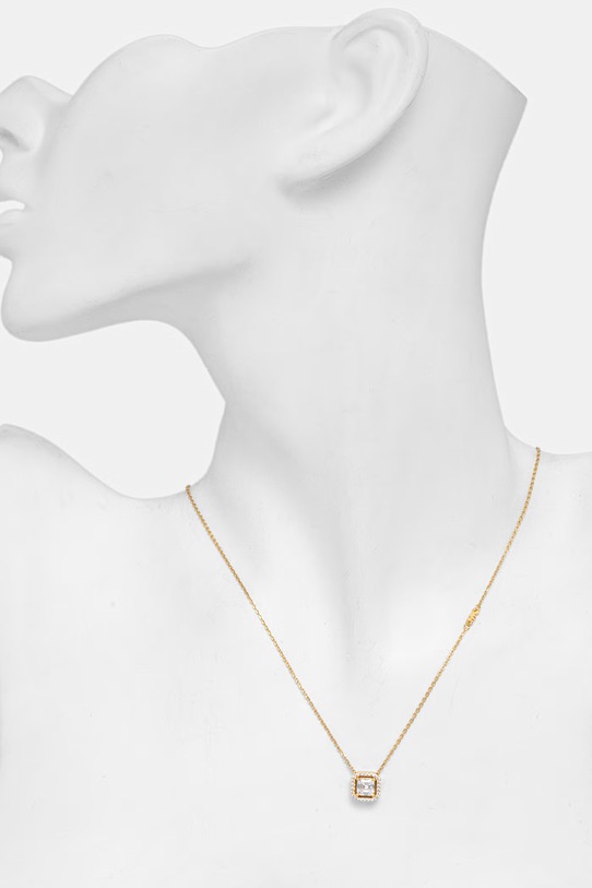 Michael Kors dámsky náhrdelník s príveskom z pozláteného striebra so zirkónom zlatá MKC1843710