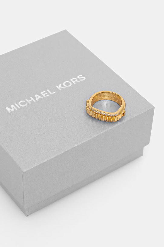 Doplňky Michael Kors prstýnek dámský z pozlaceného kovu s kubickým zirkonem MKJ8611710 zlatá