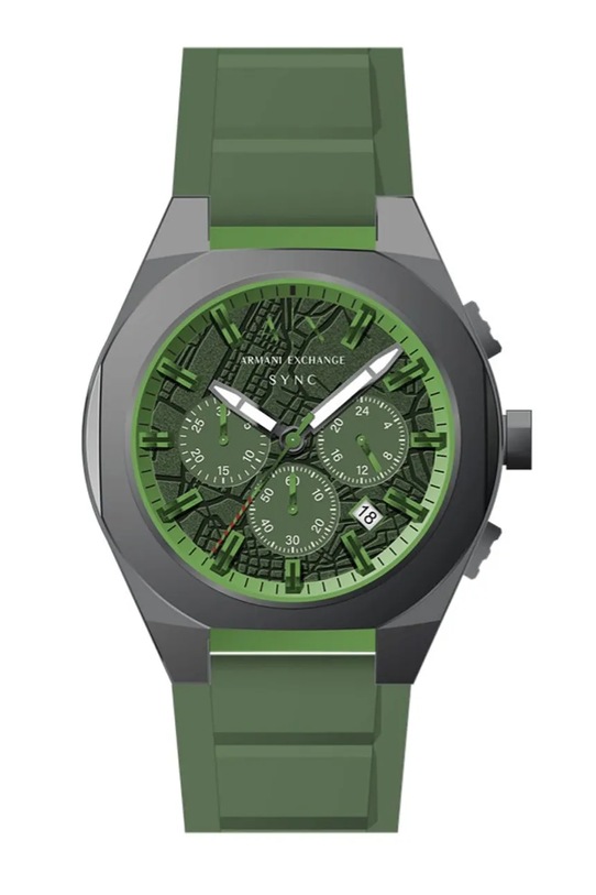 Armani Exchange zegarek sportowy damski Sync zielony AX4292