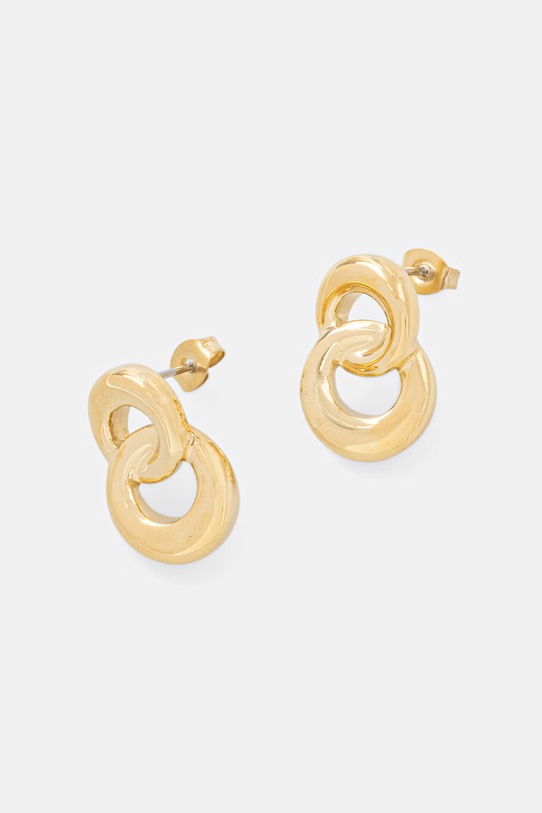 Trussardi kolczyki damskie ze stali nierdzewnej T-BOLD złoty TJBJV04