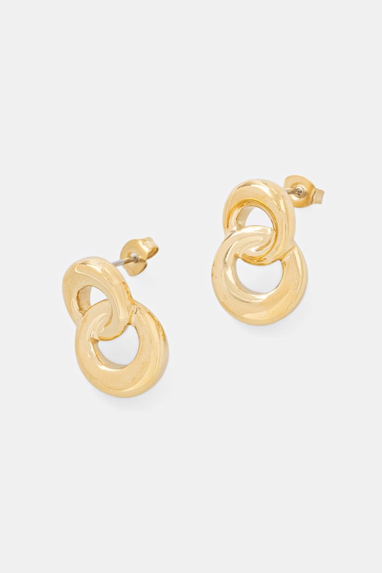 Trussardi kolczyki damskie ze stali nierdzewnej T-BOLD złoty TJBJV04