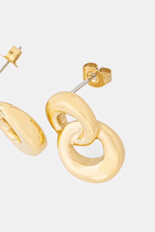 Trussardi kolczyki damskie ze stali nierdzewnej T-BOLD TJBJV04 złoty AA00