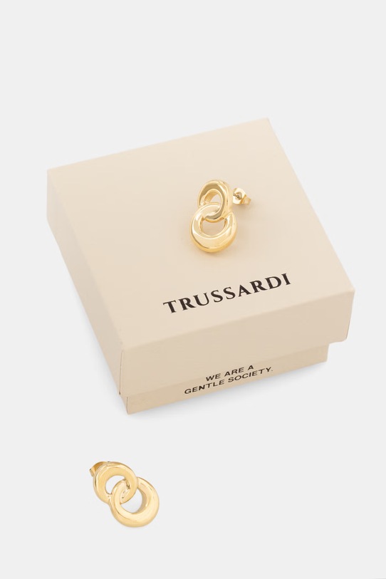 Trussardi kolczyki damskie ze stali nierdzewnej T-BOLD złoty TJBJV04