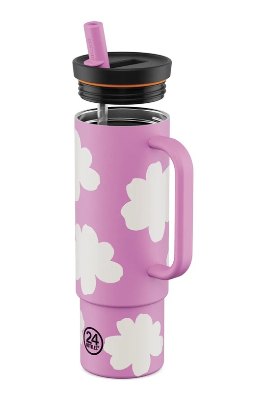 Akcesoria 24bottles kubek termiczny ze słomką Straw Cup 800 Daydreaming Pink Straw.800.DaydreaPink różowy