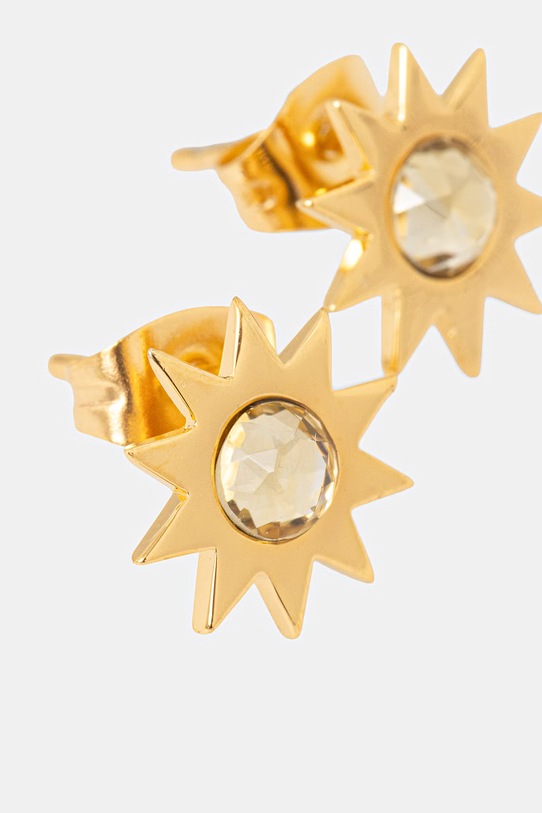 Lilou náušnice dámske pozlátené s citrínom K/133/10/Z zlatá AA00