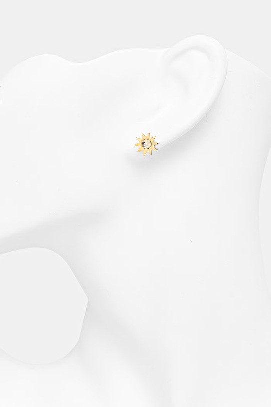 Doplnky Lilou náušnice dámske pozlátené s citrínom K/133/10/Z zlatá