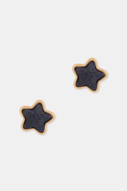 Lilou náušnice dámske pozlátené s lešteným sklom Mini Icons zlatá 176/10/KOL/26/CZB/PO