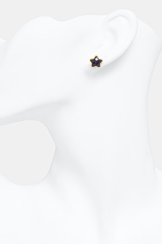 Doplnky Lilou náušnice dámske pozlátené s lešteným sklom Mini Icons 176/10/KOL/26/CZB/PO zlatá