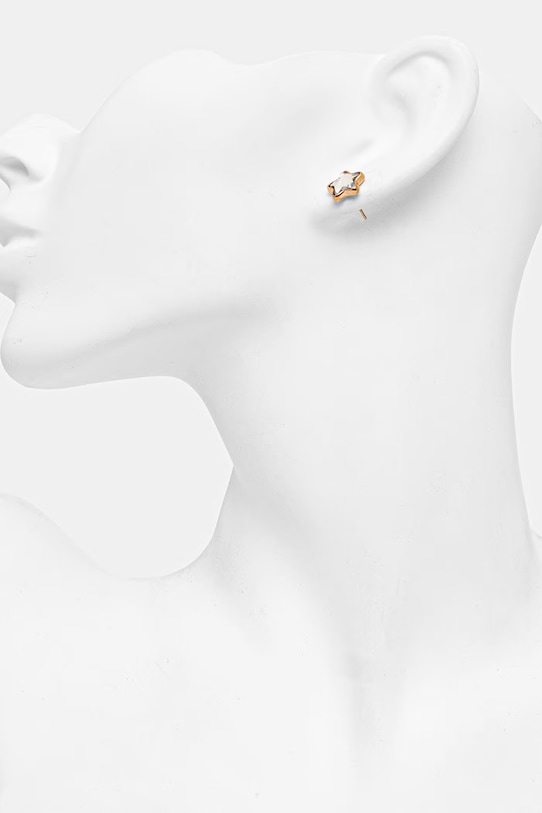 Doplnky Lilou náušnice dámske pozlátené Mini Icons 176/10/KOL/26/BIA/PO zlatá