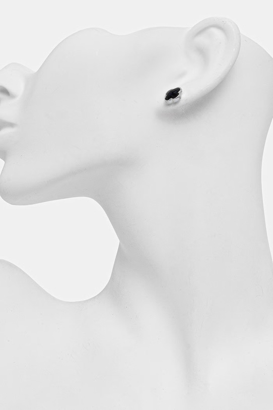 Akcesoria Lilou kolczyki damskie posrebrzane Mini Icons 176/10/KOL/4/CZB/SR srebrny