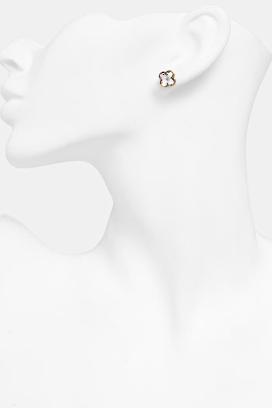 Lilou náušnice dámske pozlátené s lešteným sklom Mini Icons zlatá 176/10/KOL/4/BIA/PO