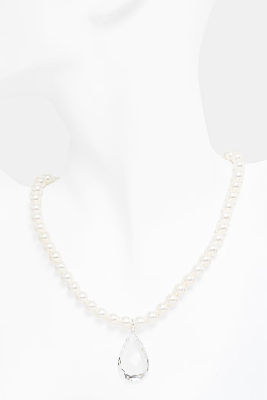 Akcesoria Lilou naszyjnik damski z masy perłowej Glamour 275/380/LAN/PEB/BIA/SR beżowy