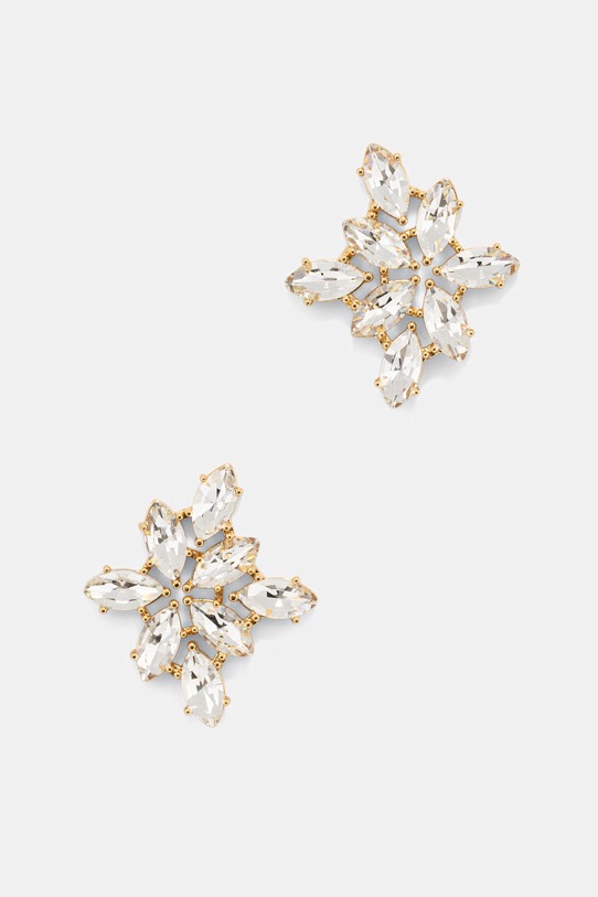 Lilou náušnice dámske pozlátené s lešteným sklom Glamour zlatá 275/30/KOL/BIA/KR/PO