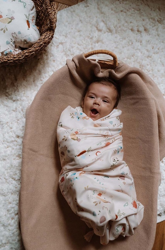 Mušelínová zavinovačka La Millou Bamboo Muślin ABC FRUITS 144708.Otulacz.Bamboo.M růžová AA00