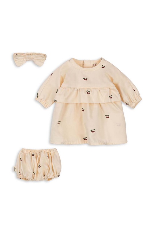Obleček pro panenky Konges Sløjd CHERRY DOLL CLOTHES SET KS3873 béžová AA00