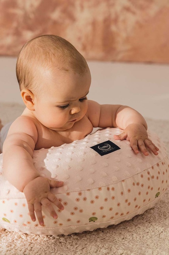 Chłopiec La Millou poduszka do karmienia Minky FROGS BLOOM 148539.Poduszka.Kura.Ba różowy