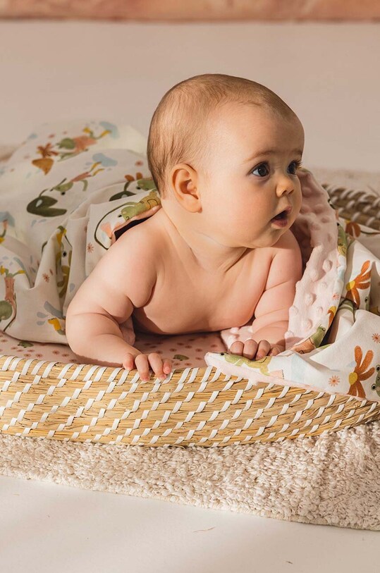La Millou patura pentru copii Minky FROGS roz 148537.Lekki.Koc.Minky.