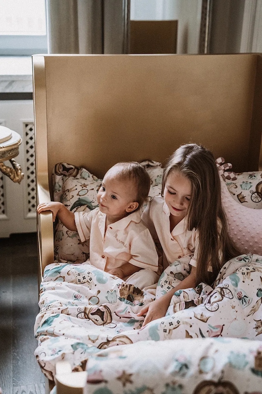 Момиче Детски памучен спален комплект La Millou PRINCESS 141505.Komplet.Poscieli розов