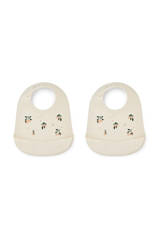 Liewood bavetă pentru bebeluși Tilda Printed Silicone Bib 2-Pack bej LW14795