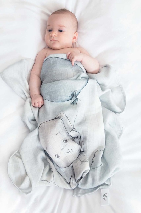 Effiki păturici de bambus pentru copii Ot.bambus.Balon.PS609 gri