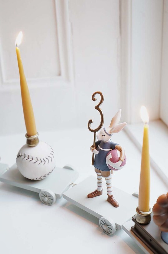 Konges Sløjd zestaw świec urodzinowych 20 PACK BIRTHDAY TRAIN CANDLES zielony KS1945