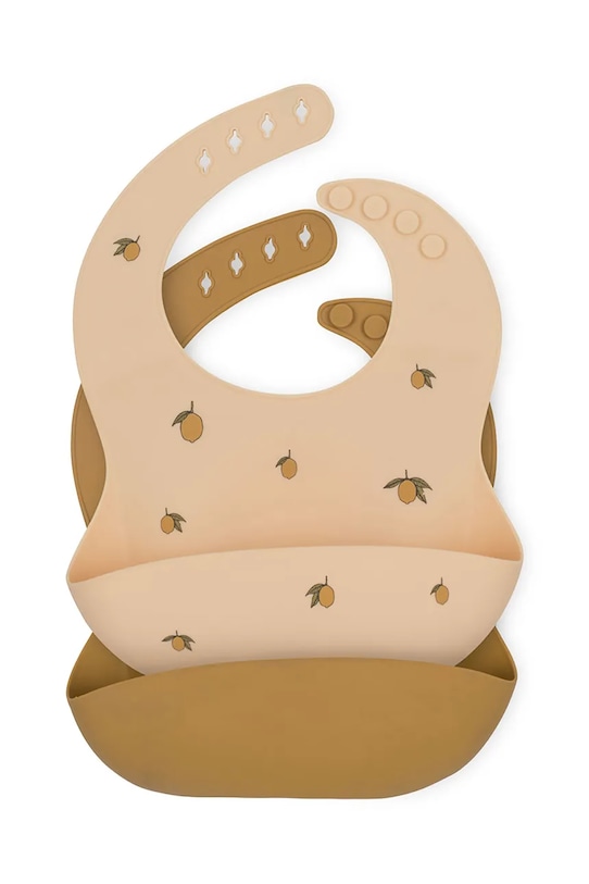 Konges Sløjd śliniak niemowlęcy 2-pack SILICONE BIB 2-pack zielony KS3544