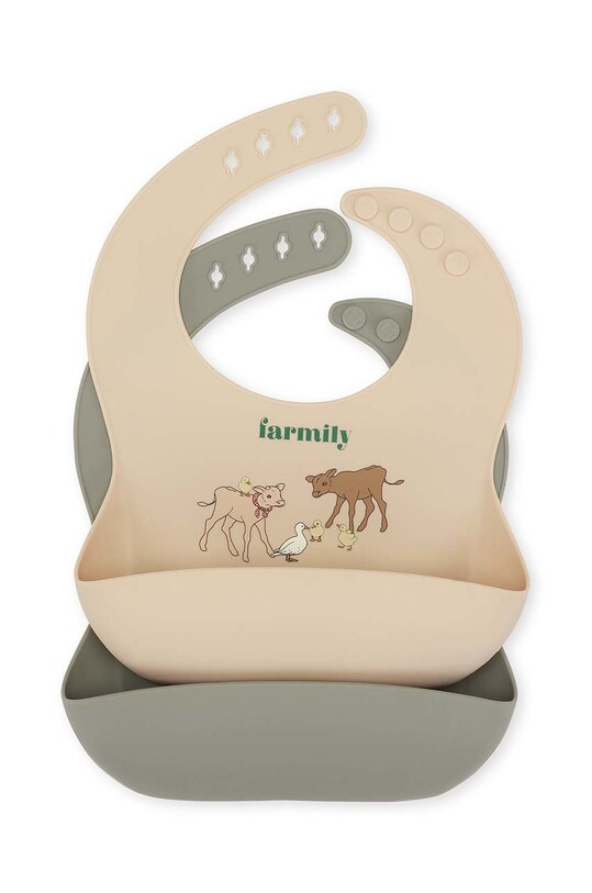 Детский слюнявчик Konges Sløjd 2 шт 2 PACK SILICONE BIB 2 шт голубой KS3544